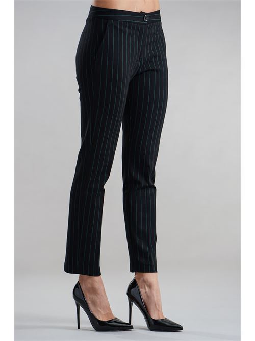 Pantalone gessato GM by Gai Mattiolo | GM3579NERO/VERDE
